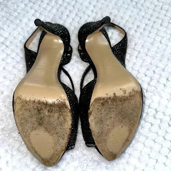 Valentino SZ 7.5 Black Crystal embellished slingback heels - Picture 7 of 7